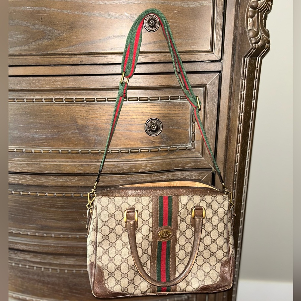 Vintage Gucci Sherry Line Ophidia Coated Canvas bag